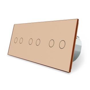 Сенсорный ZigBee выключатель 6 сенсоров (2-2-2) золото Livolo (VL-C702Z/C702Z/C702Z-13) Сенсорный ZigBee выключатель 6 сенсоров (2-2-2) золото Livolo (VL-C702Z/C702Z/C702Z-13)