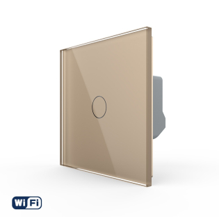 Умный сенсорный Wi-Fi выключатель 1 сенсор золотой стекло Livolo (VL-C7FC1NY-2GAP) Умный сенсорный Wi-Fi выключатель 1 сенсор золотой стекло Livolo (VL-C7FC1NY-2GAP)