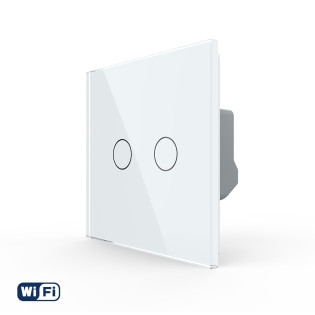 Умный сенсорный Wi-Fi выключатель 2 сенсора белый стекло Livolo (VL-C7FC2NY-2GWP) Умный сенсорный Wi-Fi выключатель 2 сенсора белый стекло Livolo (VL-C7FC2NY-2GWP)