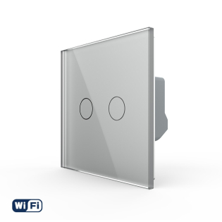 Умный сенсорный Wi-Fi выключатель 2 сенсора серый стекло Livolo (VL-C7FC2NY-2GIP) Умный сенсорный Wi-Fi выключатель 2 сенсора серый стекло Livolo (VL-C7FC2NY-2GIP)