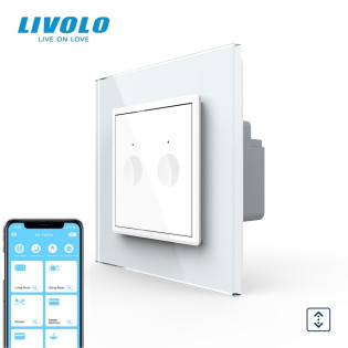Умный сенсорный ZigBee выключатель для роллет Sense белый Livolo (VL-C7FC2WZ-2WP) Умный сенсорный ZigBee выключатель для роллет Sense белый Livolo (VL-C7FC2WZ-2WP)