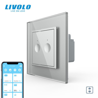Умный сенсорный ZigBee выключатель для роллет Sense серый Livolo (VL-C7FC2WZ-2IP) Умный сенсорный ZigBee выключатель для роллет Sense серый Livolo (VL-C7FC2WZ-2IP)