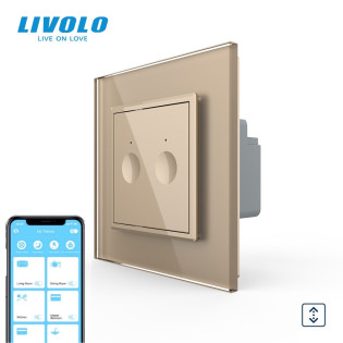 Умный сенсорный ZigBee выключатель для роллет Sense золотой Livolo (VL-C7FC2WZ-2AP) Умный сенсорный ZigBee выключатель для роллет Sense золотой Livolo (VL-C7FC2WZ-2AP)