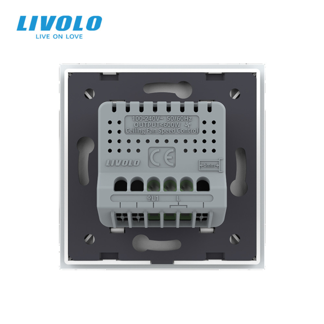 Умный сенсорный регулятор скорости вентилятора белый Livolo (VL-C7FC1GZ-2WP)
