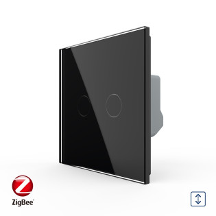 Умный сенсорный ZigBee выключатель для роллет черный Livolo (VL-C7FC2NWZ-2GBP) Умный сенсорный ZigBee выключатель для роллет черный Livolo (VL-C7FC2NWZ-2GBP)