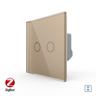 Умный сенсорный ZigBee выключатель для роллет золотой Livolo (VL-C7FC2NWZ-2GAP) Умный сенсорный ZigBee выключатель для роллет золотой Livolo (VL-C7FC2NWZ-2GAP)
