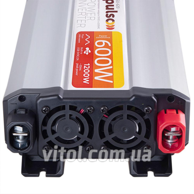 Преобраз. напряжения PULSO/ISU- 620/12V-220V/600W/USB-5VDC2.0A/чистая синус./клеммы (ISU-620)