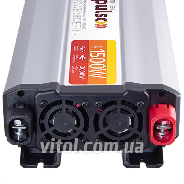 Преобраз. напряжения PULSO/IMU-1524/24V-220V/1500W/USB-5VDC2.0A/мод.синус./клеммы (IMU-1524)