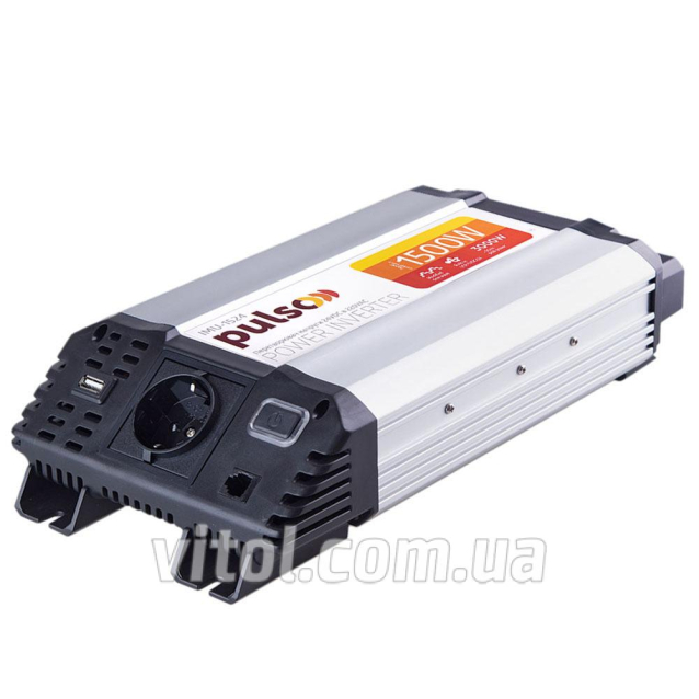 Преобраз. напряжения PULSO/IMU-1520/12V-220V/1500W/USB-5VDC2.0A/мод.синус./клеммы (IMU-1520)